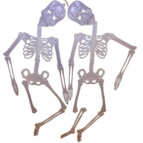VTG Fun World Glow in the Dark Skeleton Prop Halloween Decor #9847 Lot of 2 - Picture 3 of 15